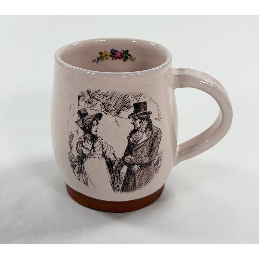 Jane Booth Handmade Mug Jane Austen Emma Mr Knightley Literary Quote Pink